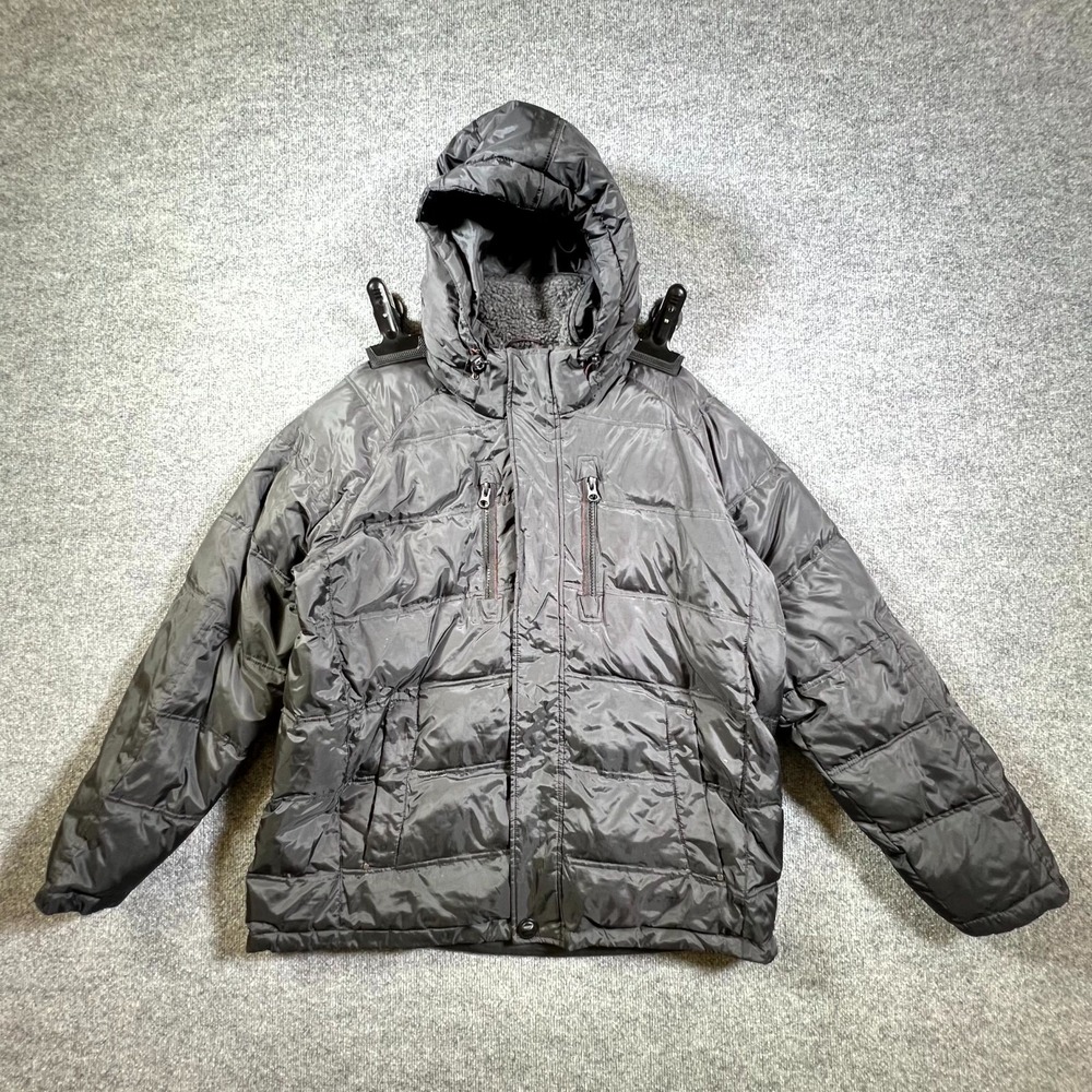 Hawke & Co Puffer Jacket Mens 2XL Black Ripstop Full Zip Performance Outerwear
